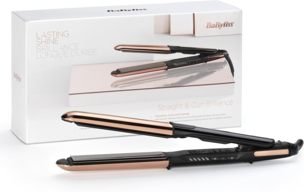 BaByliss Titanium Brilliance Straight & Curl: Alisado y Ondas en una Sola Pasada