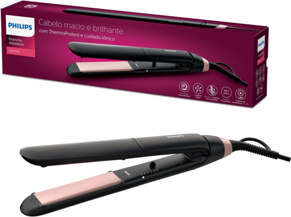 Philips Plancha de Pelo Serie 3000: Tecnología ThermoProtect, Iones y Placas Cerámicas con Queratina