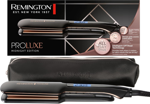 Remington ProLuxe Midnight Edition: Alisado Profesional con Tecnología OPTIHeat